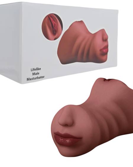 Flesh Colour Realistic Masturbator with Nose and Mouth