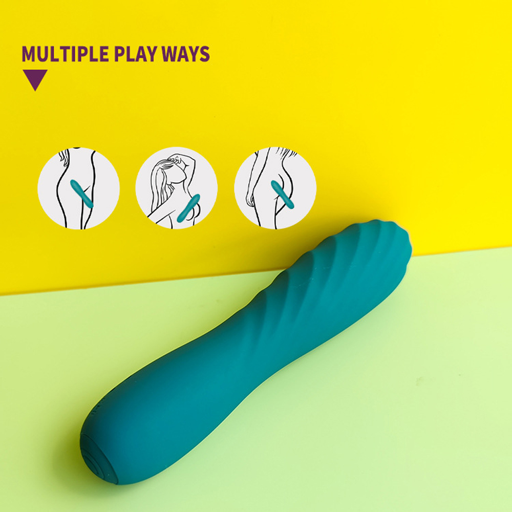 10-Mode Waterproof Rechargeable Green Silicone Vibrator - Image 3