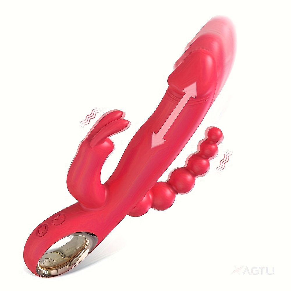 10 Vibrating Modes Silicone Thrusting Dildo Rabbit Vibrator - Image 10